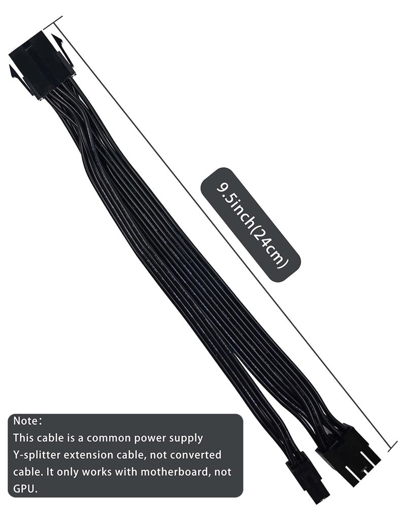 COMeap 8 Pin to 4 Pin CPU Power Adapter, CPU 8 Pin ATX 4 Pin Male Converter Extension Cable for Motherboard 9.5-inch(24cm) - Image 4